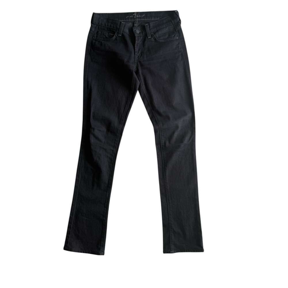 7 For All Mankind Wash Black KIMMIE Straight Leg Jeans Size 26” - Picture 9 of 9